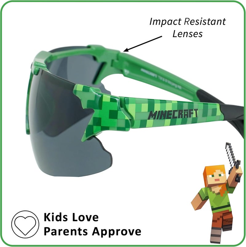 ARKAID Official Minecraft Boys Sunglasses | UV400 | One Size Fits Most Kids - Image 4